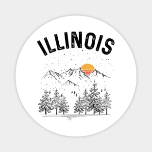 Illinois State Vintage Retro Magnet